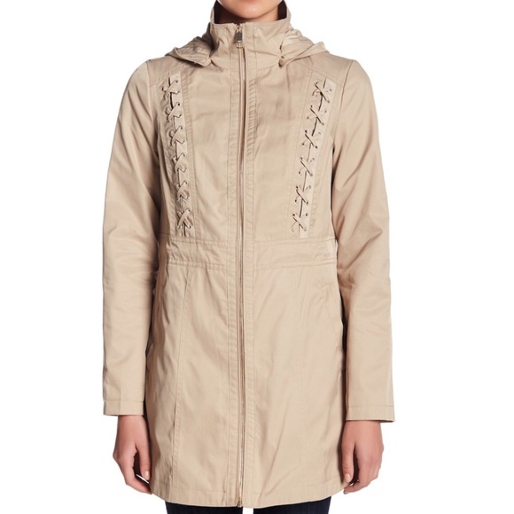 NWT Khaki Guess Lace-up Coat - Picture 2 of 4